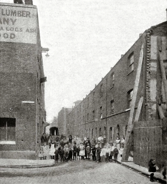 Boundary Street, 1902, adjacent to the former Old Nichol slum, Shoreditch, home to several generations of the Bourdon family.